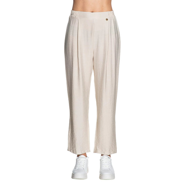 Yes Zee Pantaloni Pantalone Donna cropped con elastico XS - Francavilla Moda
